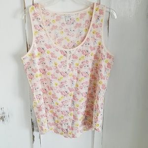 Floral tank top dress blouse